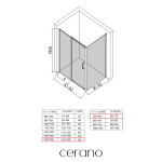 CERANO - Sprchový kout Orlano L/P - 5 mm - černá matná, transparentní sklo - 140x70x195 - posuvný CER-DY505B-90169