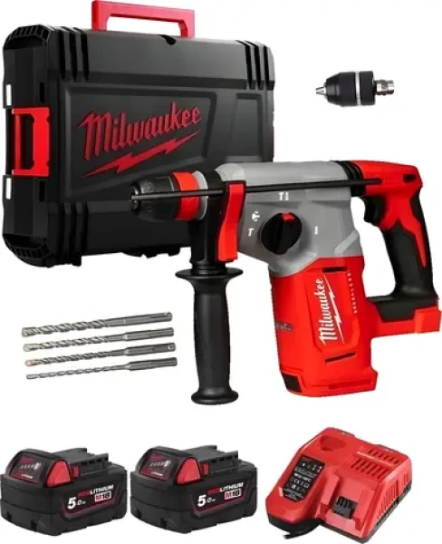 Milwaukee M18 BLHX-502X / Aku Vrtací kladivo / 18V / 2x5.0Ah / SDS-plus / 2.3 J (4933478892)