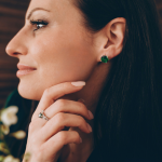 LUNICA Stříbrné náušnice GREEN 0288 Ag 925; ≤3,6 g.