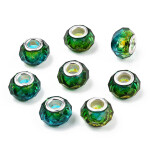 Korálky evropského typu - 14 x 8,5 mm - dvoubarevné - 1 ks Dvě barvy: Červenobílá