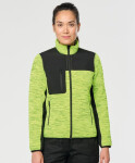 WK WK 9109 Dámská pracovní pletená fleecová bunda 20.9109 fluorescent yellow melange/black M