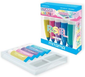 Mitama Mitama, 62879, sada temperových barev s aplikátorem, glitter, 5 ks