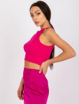 Fuchsiový proužek crop top od Margo RUE PARIS