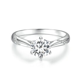 Stříbrný prsten Sabrina 1 ct MOISSANITE + CERTIFIKÁT, 59 certifikát GRA, hadřík na čištění stříbra, dárková krabička