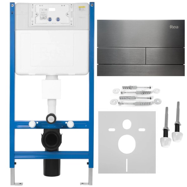 REA - Podomítkový WC systém K011A-Q + tlačítka T Titan KPL-E0632