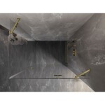 MEXEN/S - Lunar sprchový kout dveře křídlové pravá 70 x 90, transparent, zlato kartáčovaná 834-070-090-55-00-P