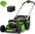 Greenworks GD60LM51SPK4 černá / Aku sekačka na trávu s pojezdem / 60V / záběr 51 cm / koš 55 l / 4Ah + nabíječka (GR2514307UB)
