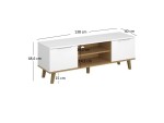 ARTEN (NANO Systems s.r.o.) TV stolek NEPTUN-2D/140 (Bílá/dub kamenný) TV-STOLEK-NEPTUN-2D-140
