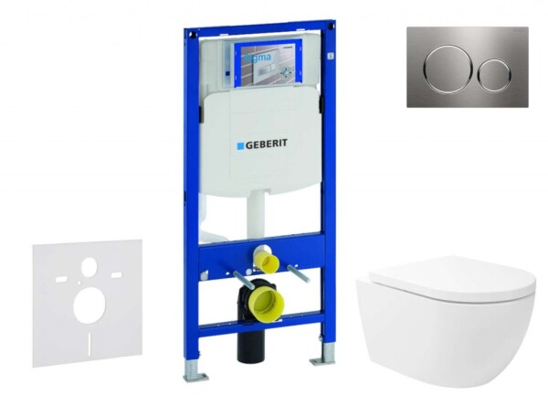 GEBERIT - Duofix Set předstěnové instalace, klozetu Oudee Vortex a sedátka softclose, tlačítko Sigma20, nerez SANI11CA6107