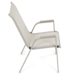 Zahradní židle, kov, síťovina, béžová, AZC-S1048 CRM