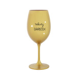TEKUTÝ DÁREČEK - zlatá sklenice na víno 350 ml