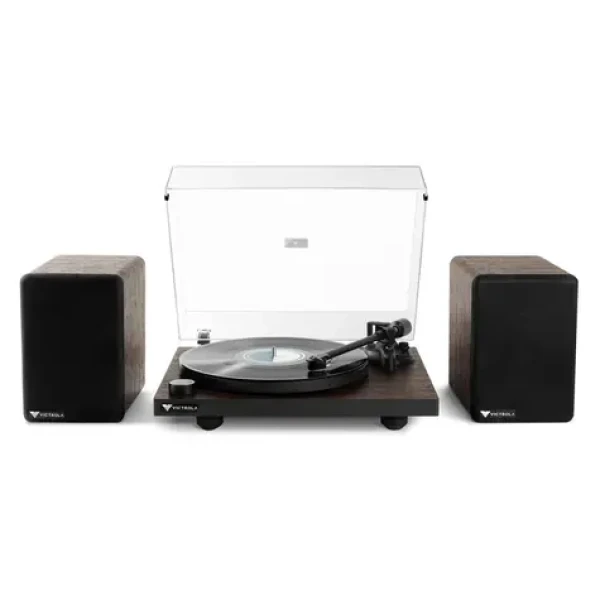 Victrola VTTS-1-ESP-INT černá / Gramofon s reproduktory / 2 rychlostní / BT / RCA / 3.5mm jack (5060647651022)