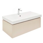 Koupelnová skříňka s umyvadlem a baterií SAT Feel 100x30x46 cm pískově béžová mat SATFEEL100BEU1B SATFEEL100BEU1B