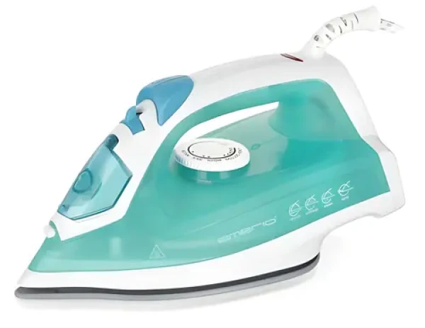 Emerio SI-110298.4 bílá/tyrkysová / Napařovací žehlička / 2000 W / Keramická žehlicí plocha / 17 g/min páry (SI-110298.4)