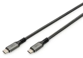Digitus DB-300443-030-S černá/šedá / Kabel USB4 Gen 2x2 / USB-C - USB-C / 20 Gbit/s / PD 60 W / 3 m (DB-300443-030-S)
