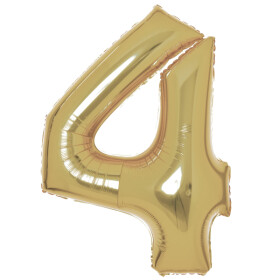Balónek fóliový narozeniny číslo 4 zlatý 86 cm Balónek fóliový narozeniny číslo 4 zlatý 86 cm