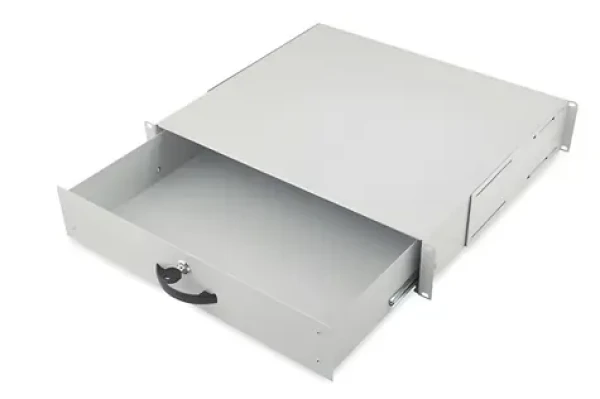 Digitus DN-19 KEY-2U šedá / Zásobník na dokumenty / 2U / Uzamykatelný / pro 19" rozvaděče (DN-19 KEY-2U)