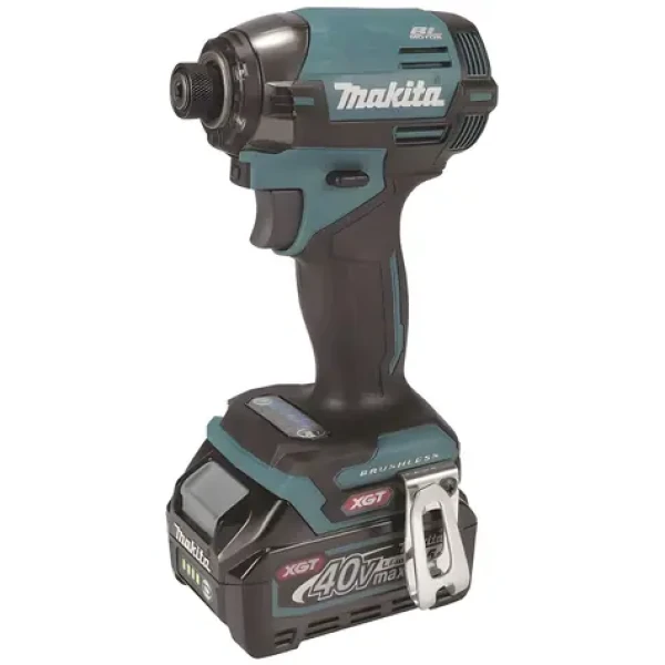 Makita Aku rázový šroubovák XGT 40V 2x 2,5 Ah / Aku rázový šroubovák / 1/4" / 220 Nm / nabíječka (TD002GD201)