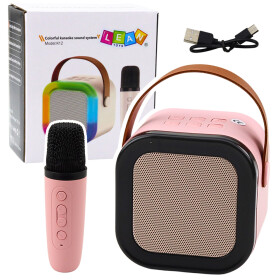 Mamido Bezdrátový karaoke reproduktor s mikrofonem K12 RGB Bluetooth růžový
