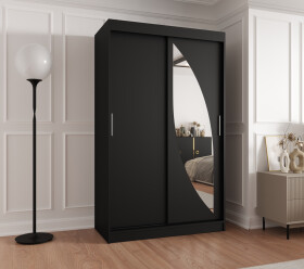 Šatní skříň Abi Milo Rozměry: 120 cm, Barva korpusu + barva dveří: Černá + Černá