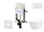 Kielle - Genesis New Set předstěnové instalace, klozetu Oudee, Vortex Rimless+, sedátka softclose a tlačítka Gemini New III, lesklá bílá 30528SZ25