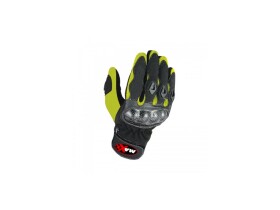 Maxx Moto rukavice karbonovými chrániči hřbetních kloubů-černozelené reflexní Velikost.: