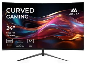 24" MISURA P23MM24DFA01 černá / Monitor / VA / prohnutý / 1920x1080 / 1ms / 4000:1 / 300cd-m2 / HDMI+DP / Repro (P23MM24DFA01)