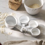 Garden Trading Smaltované odměrky White – set 4 ks, bílá barva, smalt