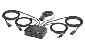 StarTech USB-C KVM switch černá / KVM switch / 2 porty / max. 5120 x 1440 px / kabely v balení (C2-D46-UC2-CBL-KVM)