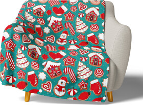 Vánoční mikroplyšová deka Perníčková Show 150x200 cm