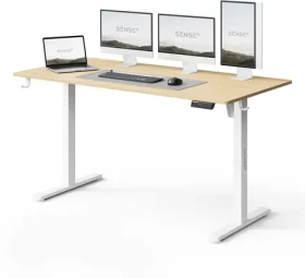 SENSE7 NOJO LIGHT Pracovní stůl bílá-borovice / elektricky nastavitelná výška / 140 x 70cm / nosnost 70kg (5902659848000)