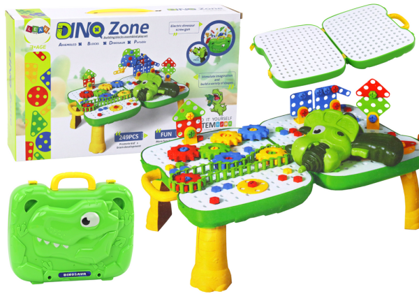 Mamido Kreativní kufřík DIY stavebnice dinosaurus s vrtačkou 249 dílů