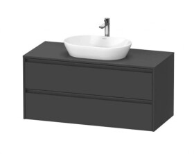 DURAVIT - Ketho.2 Umyvadlová skříňka s výřezem 57x120x55 cm, 2 zásuvky, grafit mat K24897049490000