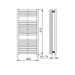 AQUALINE - TONDI-E elektrické otopné těleso rovné 450x970 300 W, bílá DE450T
