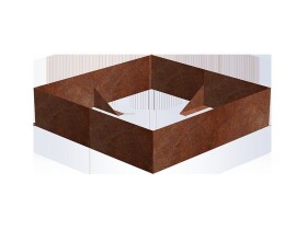 Vyvýšený záhon z cortenu VIVO 1013, š. 148 × d. 148 × v. 36 cm