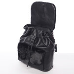 Elegantní dámský batoh s kožíškem Šantel, černý