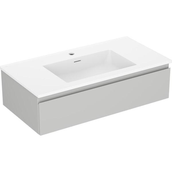 MEXEN/S - Orio koupelnová skříňka 90 cm s umyvadlem Otis, 1 šuplík, šedá mat/bílá mat 91A10-09023-1-BF62-W18M01