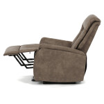 Polohovací křeslo, elektrické zabudované ovládání, hnědá, látka vintage, TV-Q8575 BR3
