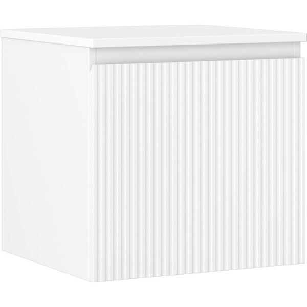 MEXEN/S - Rivel koupelnová skříňka pod umyvadlo 50 cm s deskou, 1 šuplík, reliéf , bílá mat 91A20-05047-1-BFC01