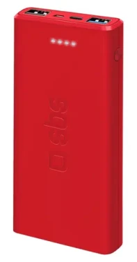 SBS PowerBank 10 000 mAh červená / Powerbanka / 10 W / USB-C, 2x USB-A / Intelligent Charge (TTBB10000FASTR)