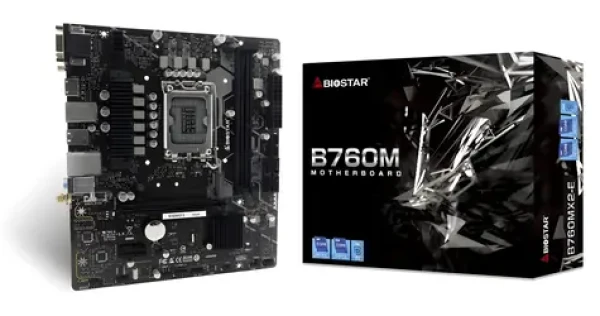 Biostar B760MX2-E D4 / Základní deska / B760M / LGA 1700 / 2x DDR4 / PCIEx16 / 1x GLAN / mATX (B760MX2E)