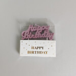 Dortové svíčky Happy Birthday růžové