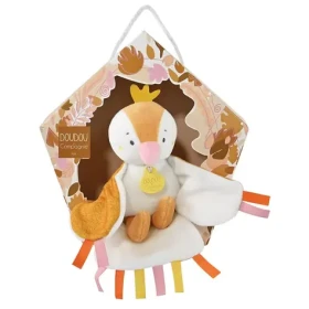 Doudou Dárková sada - hudební Plyšová hračka ptáček žlutý 23 cm