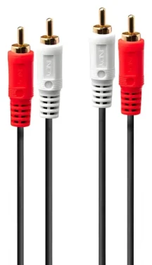 Lindy Audio kabel 2x RCA (M) - 2x RCA (M) 1 m černá / Audio kabel / Stereo / Pozlacené konektory (35660)