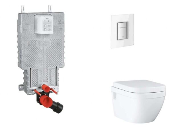 GROHE - Uniset Set předstěnové instalace, klozetu, sedátka SoftClose a tlačítka Skate Cosmopolitan, Moon White SANI15BB3111