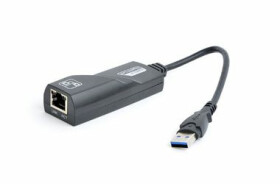 Gembird externí Gigabit LAN síťová karta USB 3.0 na RJ-45 / interní flash paměť s ovladači / černá (NIC-U3-02)
