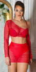 Sexy Koucla 2Piece Set / síťová sukně a top red Einheitsgroesse