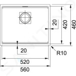 FRANKE - Kubus 2 Fragranitový dřez KNG 110-52, 560x460 mm, kašmír 125.0671.878