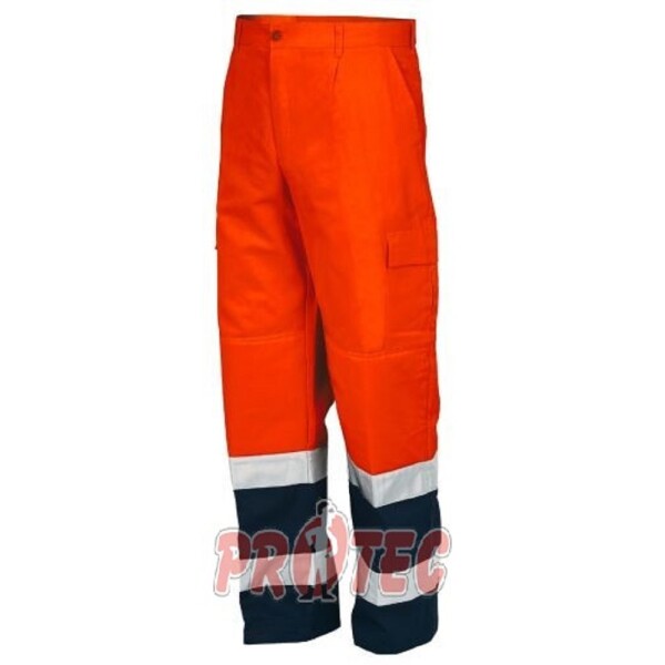 Kalhoty pánské pas výstražné s reflexními pruhy dvoubarevné IS