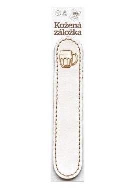 Kožená záložka obšitá Pivo